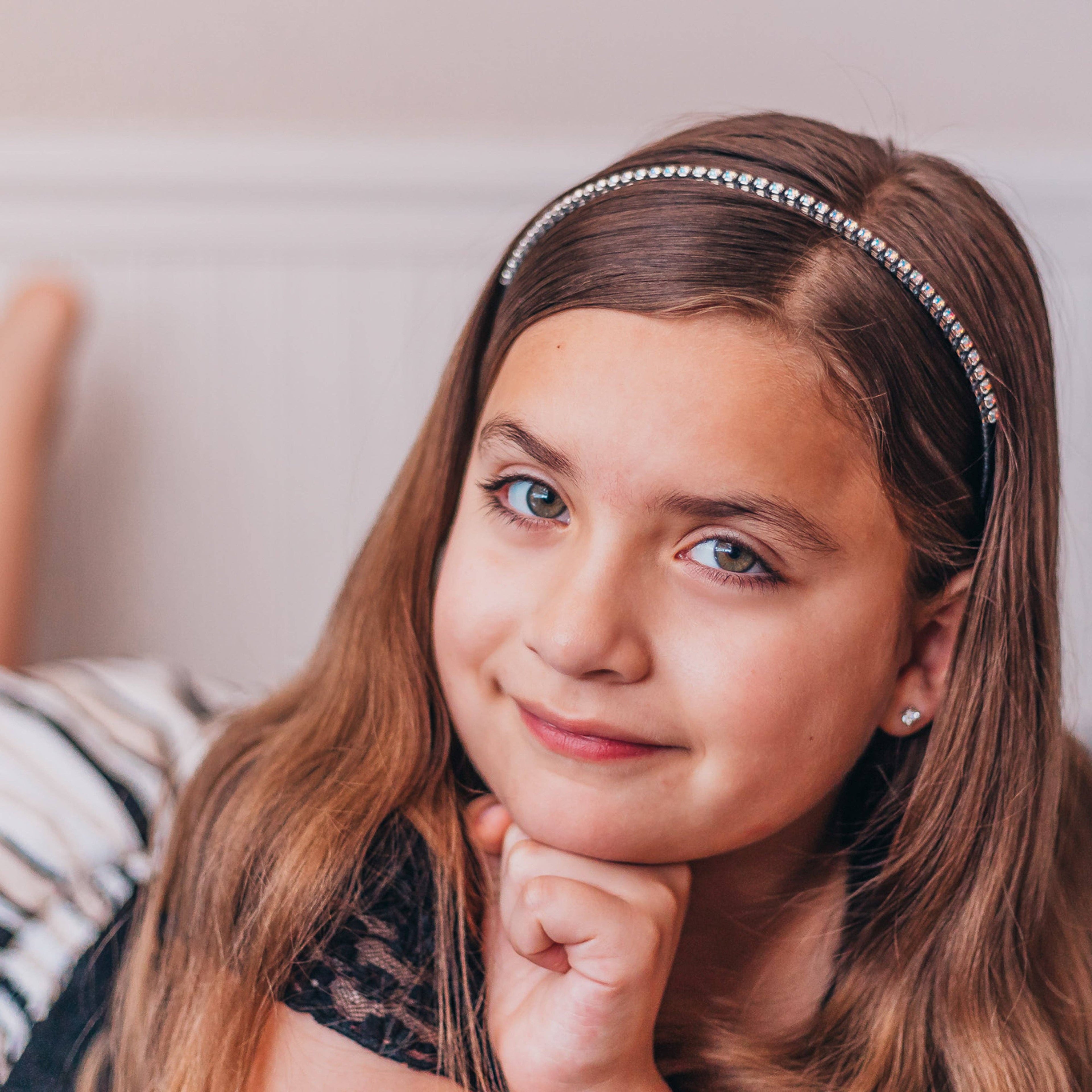 Thin Rhinestone Headbands for Kids Girls