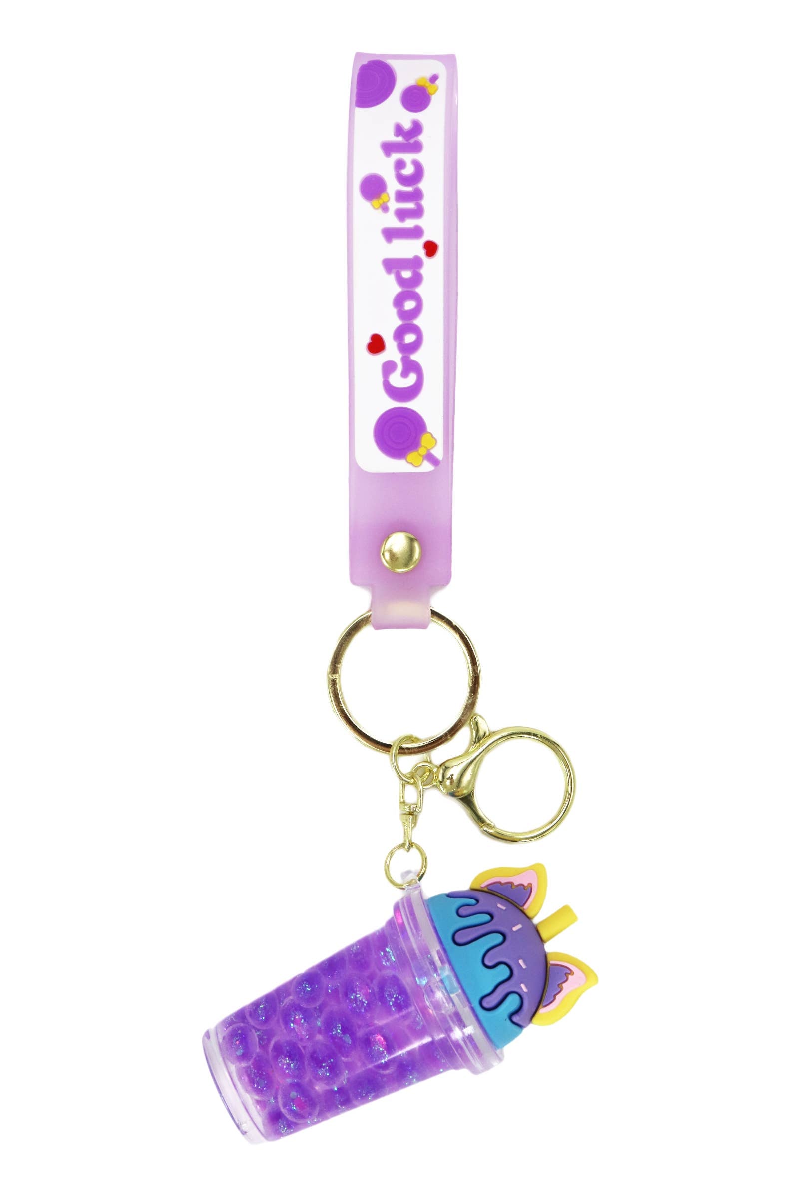Ice Cream Boba Bubbles Liquid Filled Keychain