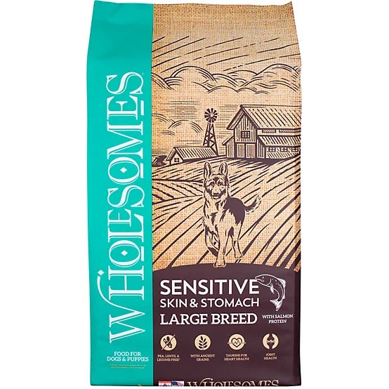 Wholesomes Dog Large Breed Sensitive Skin & Stomach Salmon (30lb)