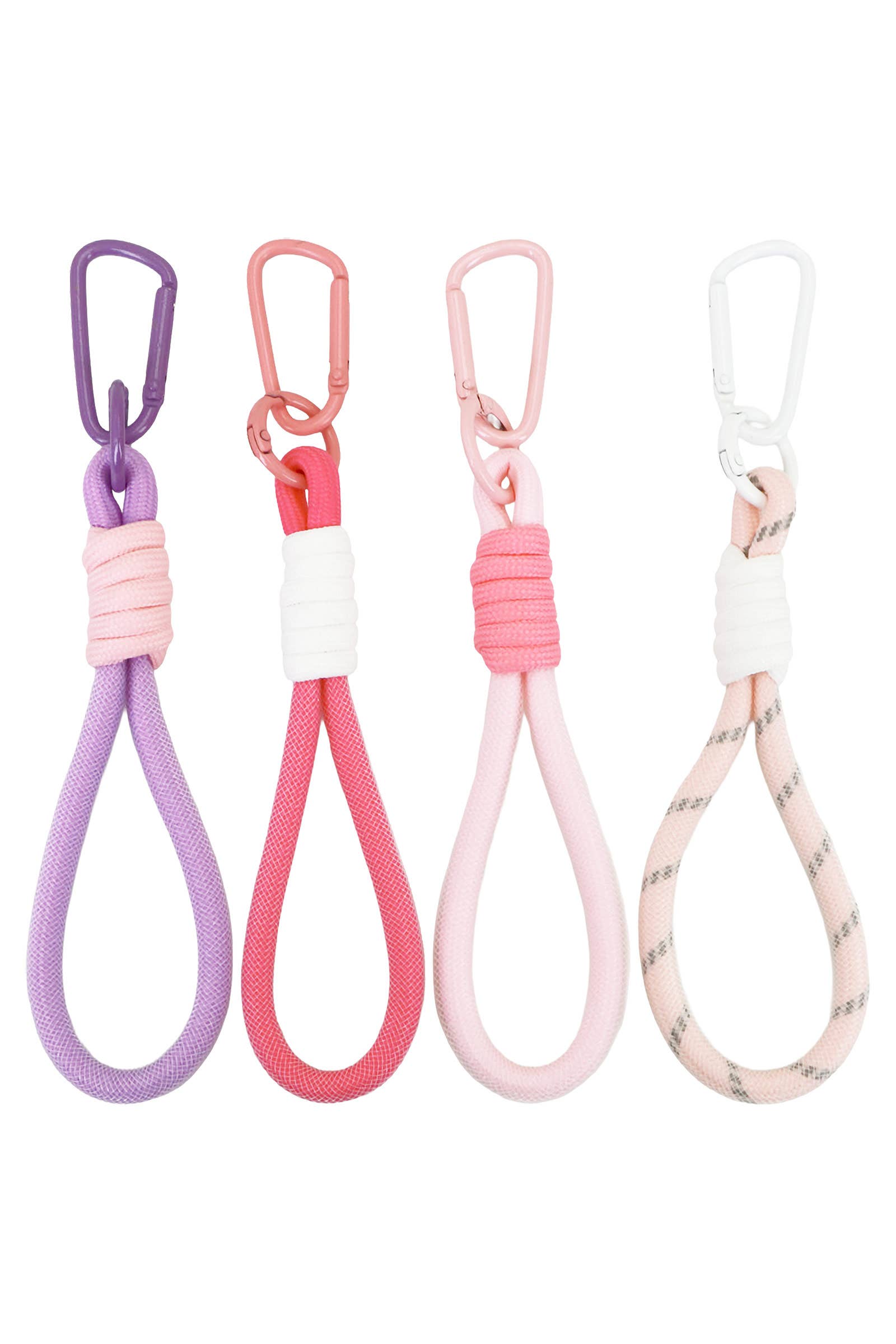 Soft Neutral Toned Mesh Lined Rope Lanyard Keychain