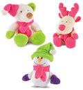 Jeffers Plush Bright Winter Pals Squeaker Dog Toys, 3 Pack