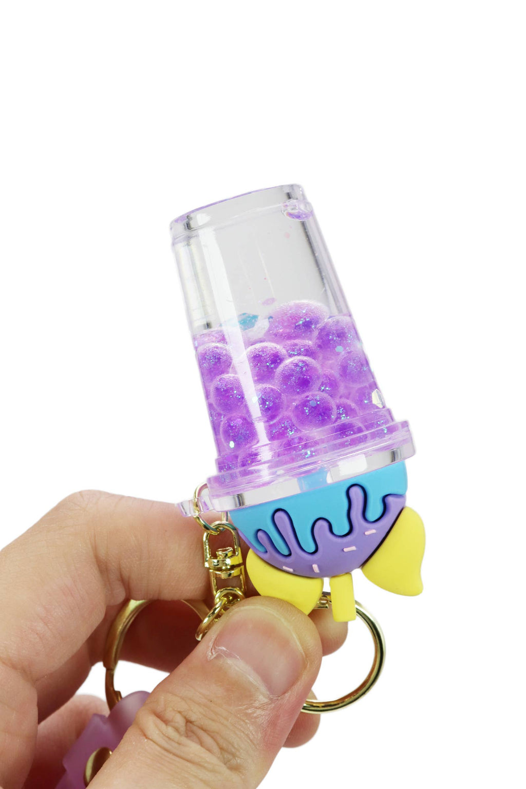 Ice Cream Boba Bubbles Liquid Filled Keychain