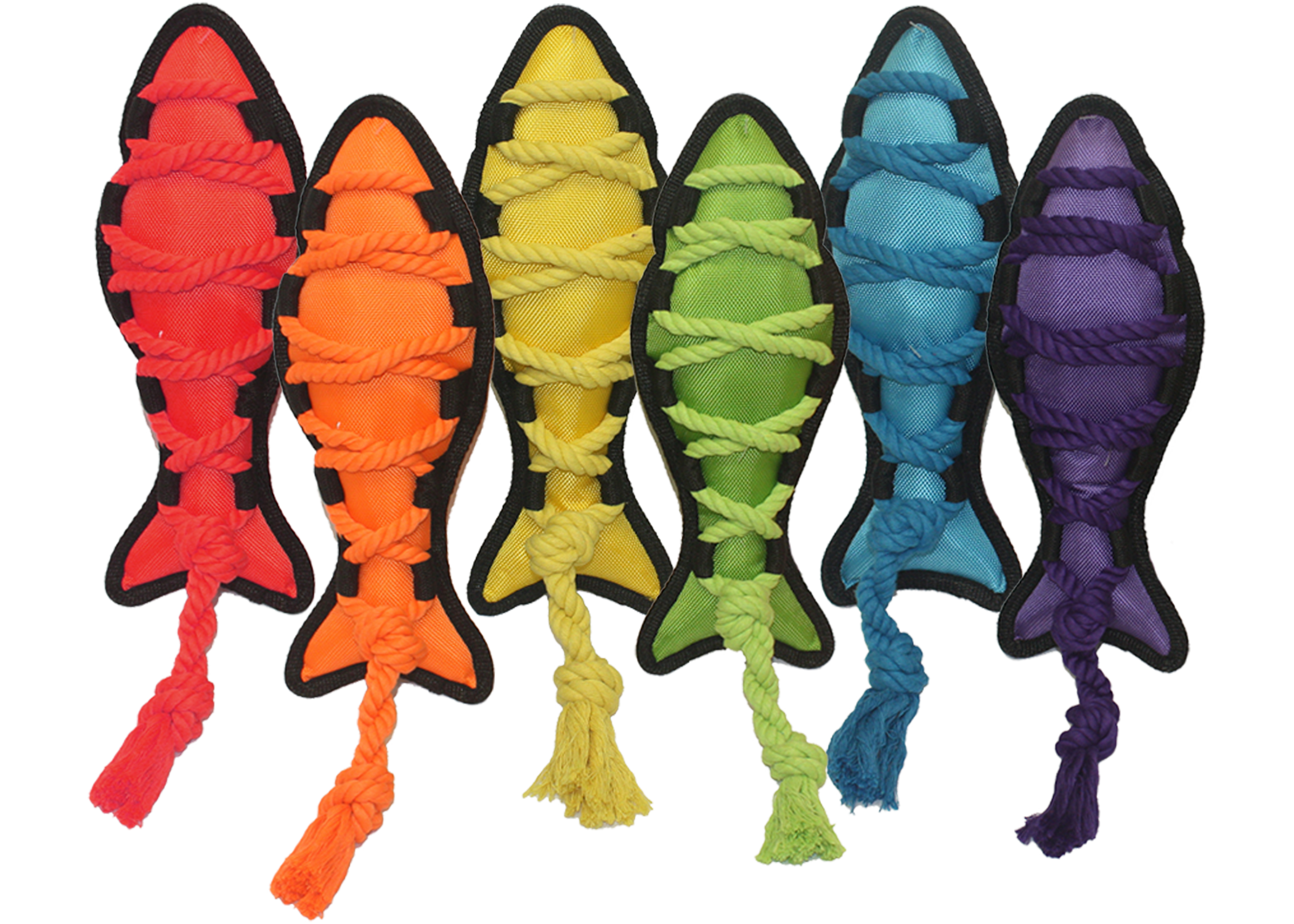 Multipet Cross-Ropes Fish - Assorted Colors 11.5"