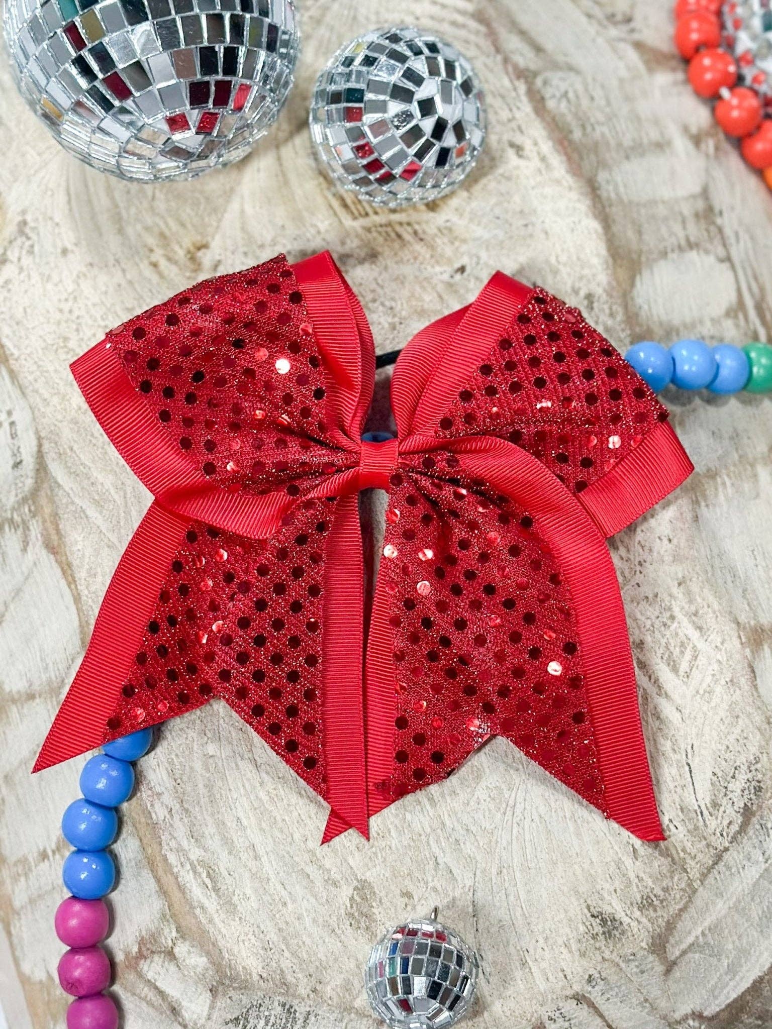 Sequin Cheer Hair Bows | Alligator Clip