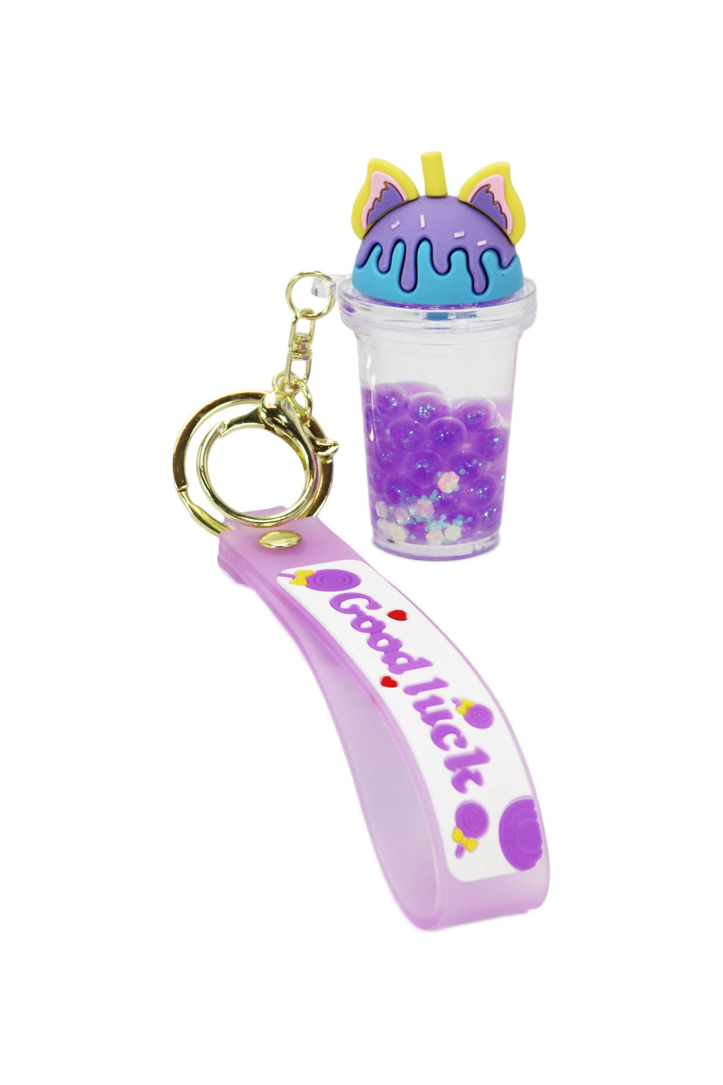 Ice Cream Boba Bubbles Liquid Filled Keychain