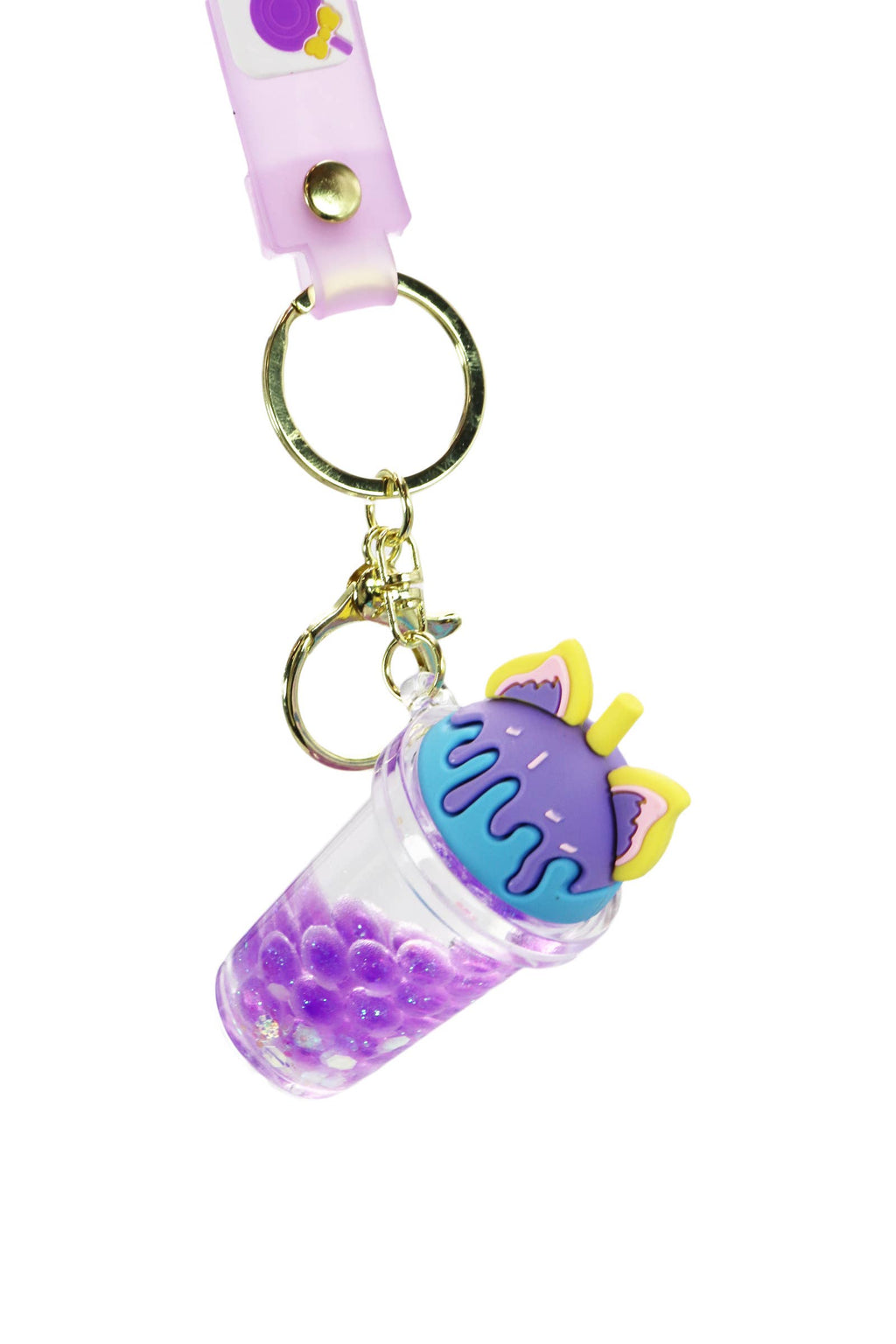 Ice Cream Boba Bubbles Liquid Filled Keychain