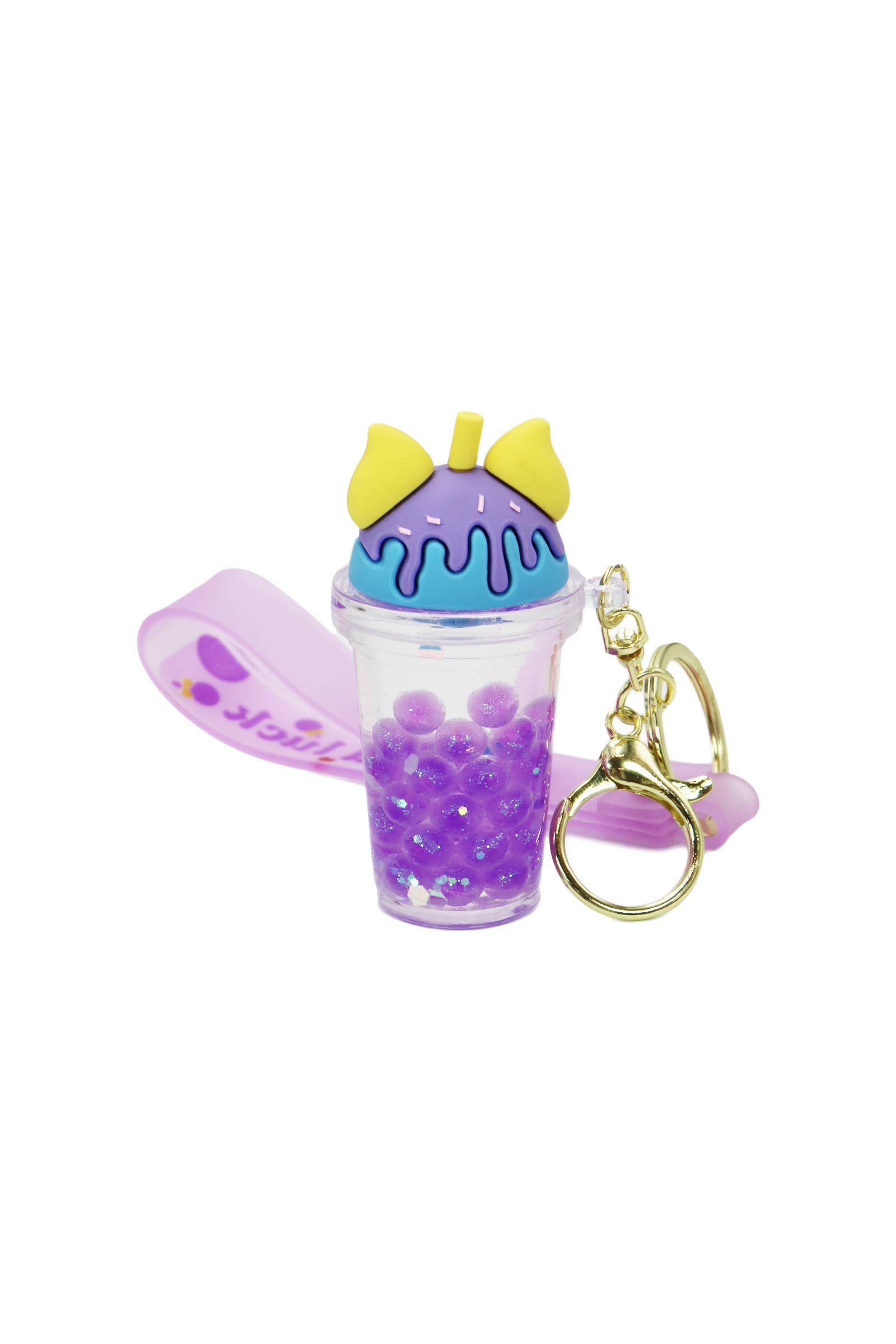 Ice Cream Boba Bubbles Liquid Filled Keychain