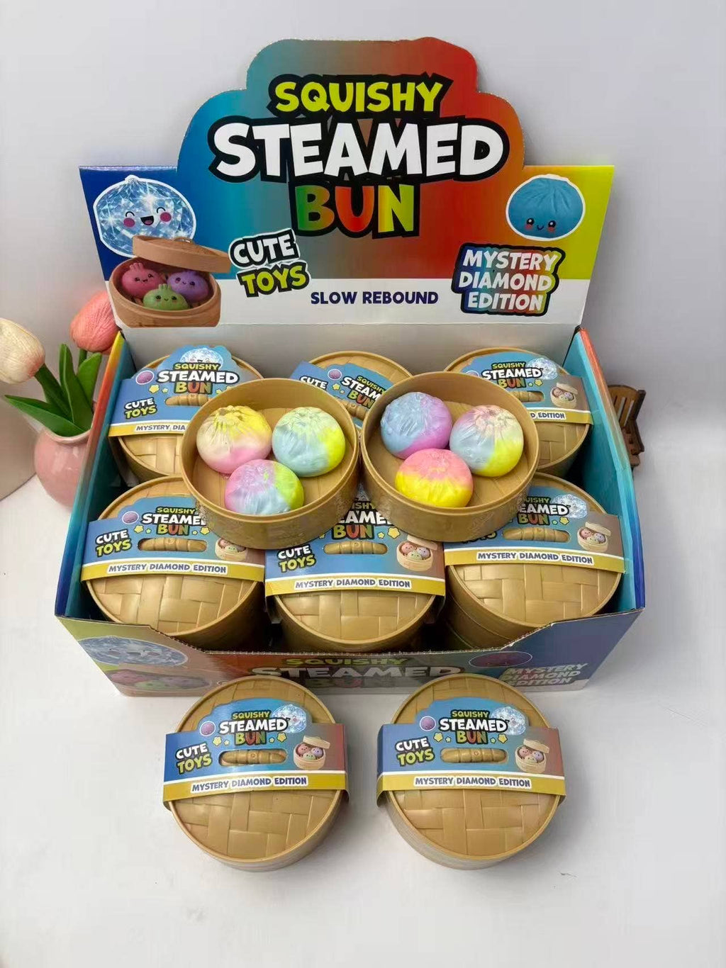 3-in-1 Mini Rainbow Squishy Toy Dumpling
