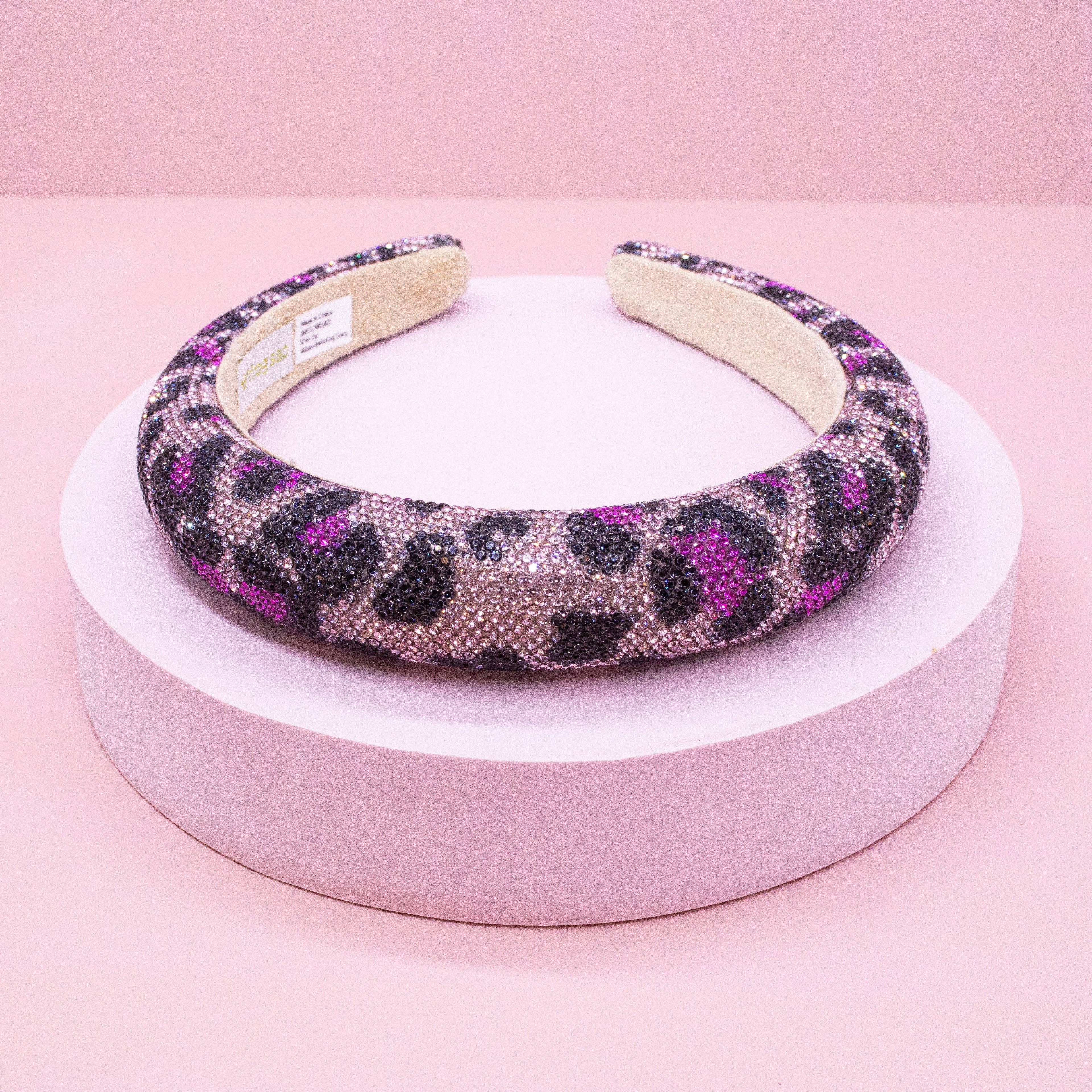 Rhinestone Headband - Kids Leopard Animal Print