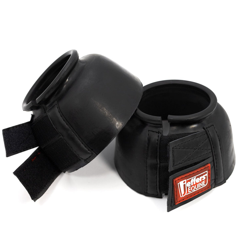 Jeffers Rubber Bell Boots for Horses w/ Double-Fastener, Pair