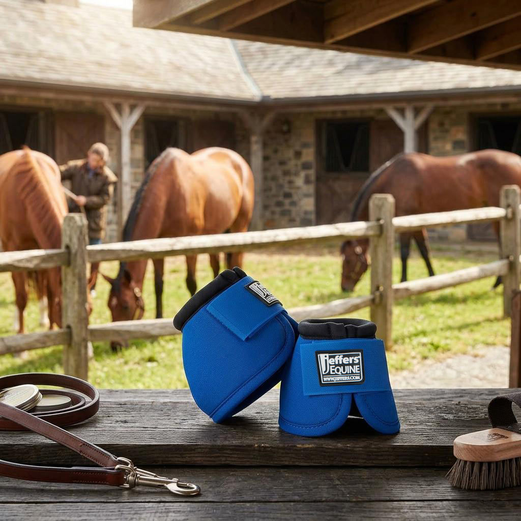 Jeffers No-Turn Bell Boots for Horses, Solid Colors, 2 Count