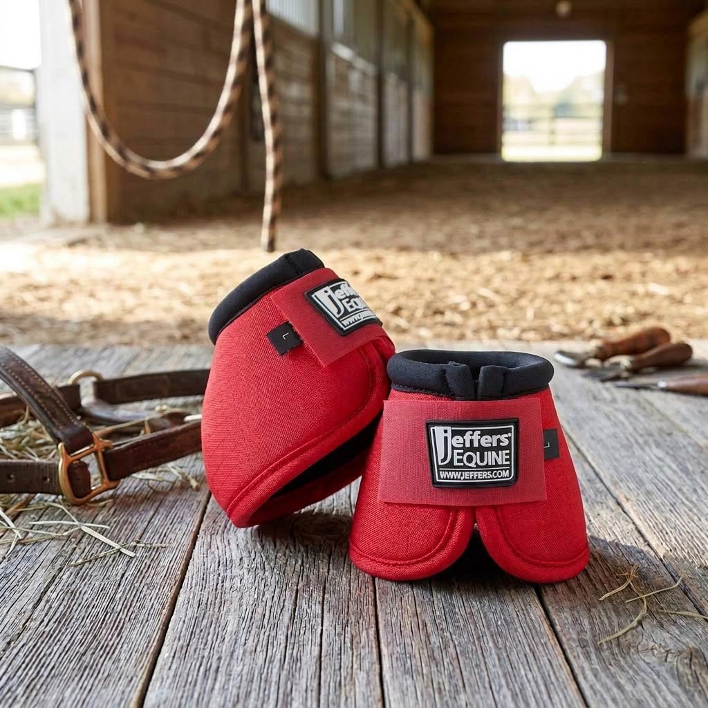 Jeffers No-Turn Bell Boots for Horses, Solid Colors, 2 Count