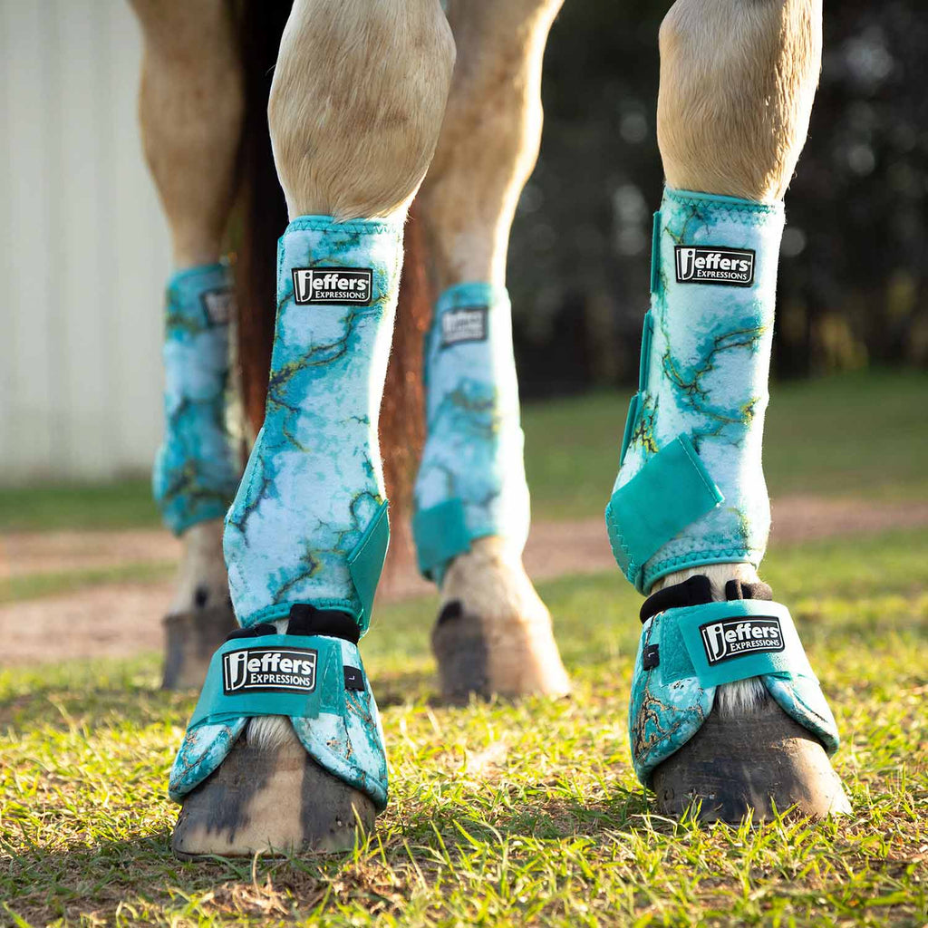 Jeffers Expression No-Turn Bell Boots for Horses, Pair, Nylon