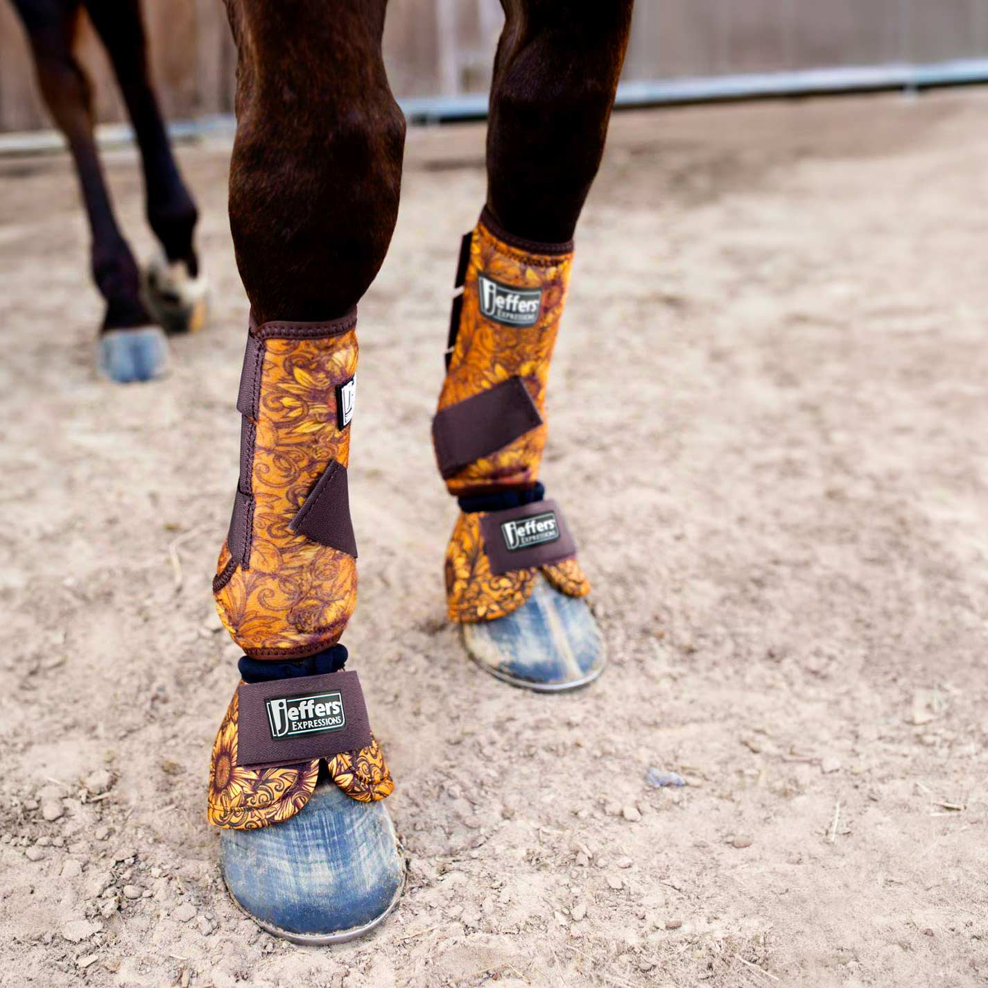 Jeffers Expression No-Turn Bell Boots for Horses, Pair, Nylon