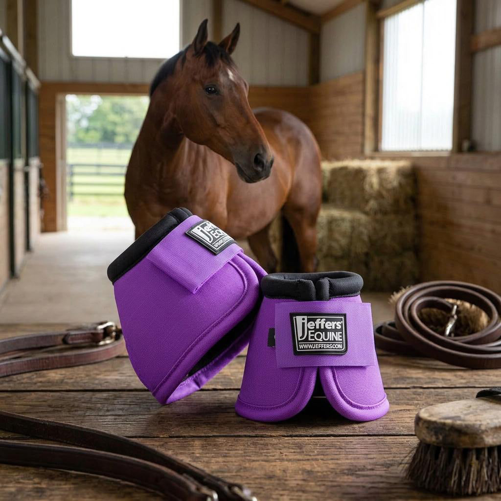 Jeffers No-Turn Bell Boots for Horses, Solid Colors, 2 Count