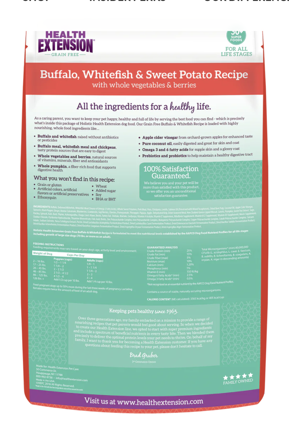 Health Extension All Life Stages Grain Free Buffalo, Whitefish and Sweet Potato Dog Food
