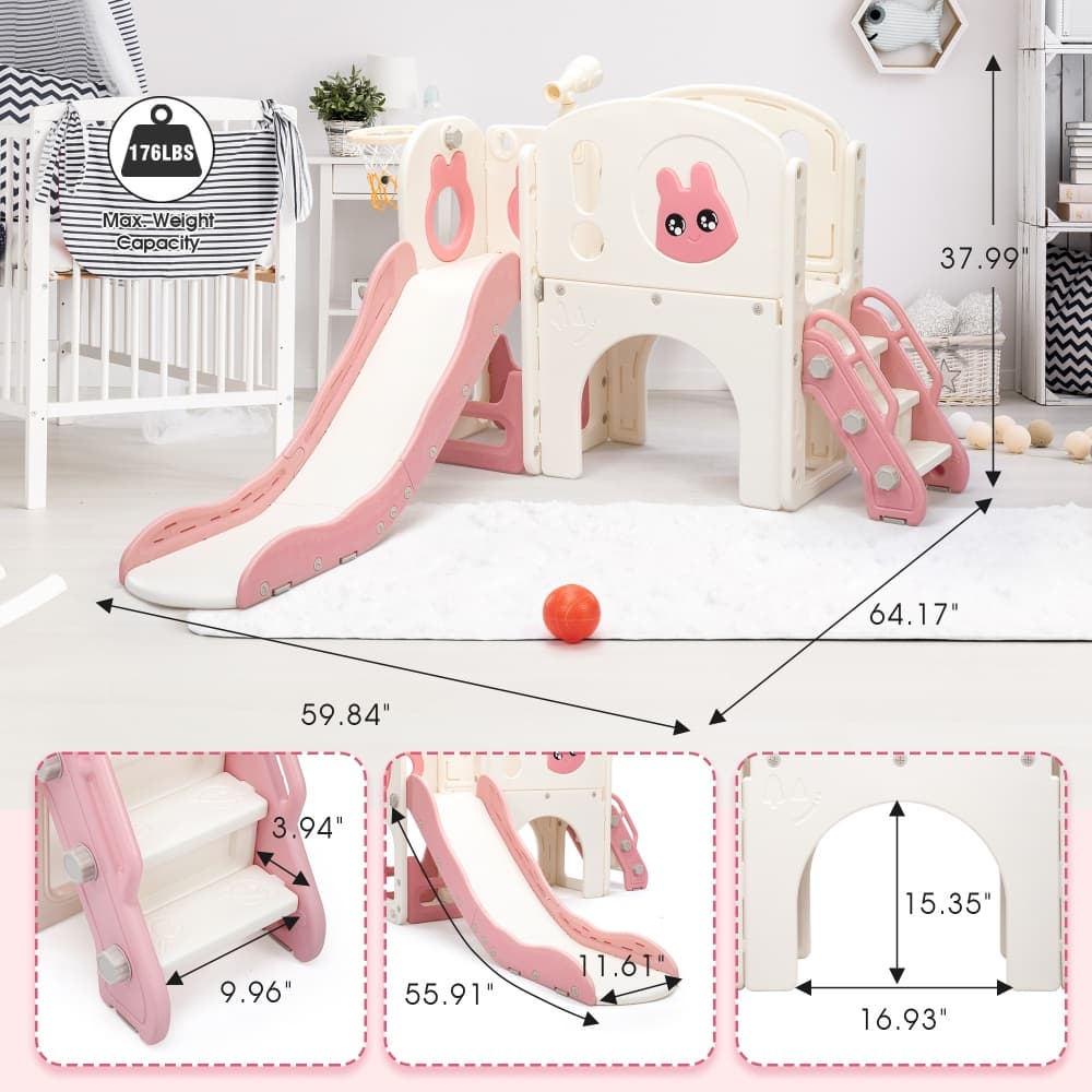 TOBBI & NYEEKOY 8-in-1 Toddler Slide Climber Set