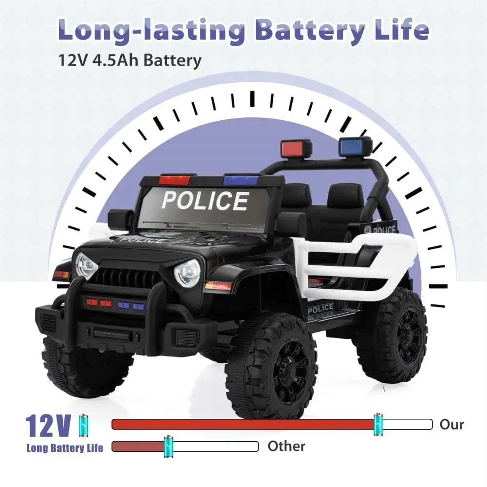 TOBBI 12V 2-Seater Electric Kids Off-Road Police Car