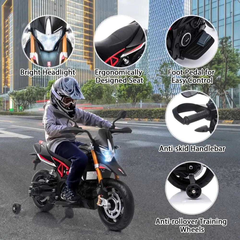 TOBBI 12V Electric Aprilia Licensed Kids Ride-On Motorcycle