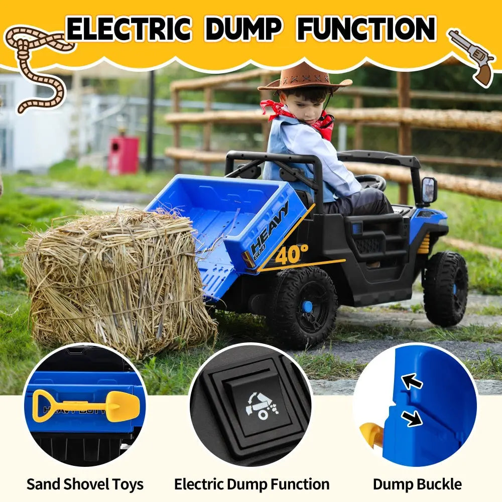 TOBBI 12V Electric Kids Ride-On Dump UTV