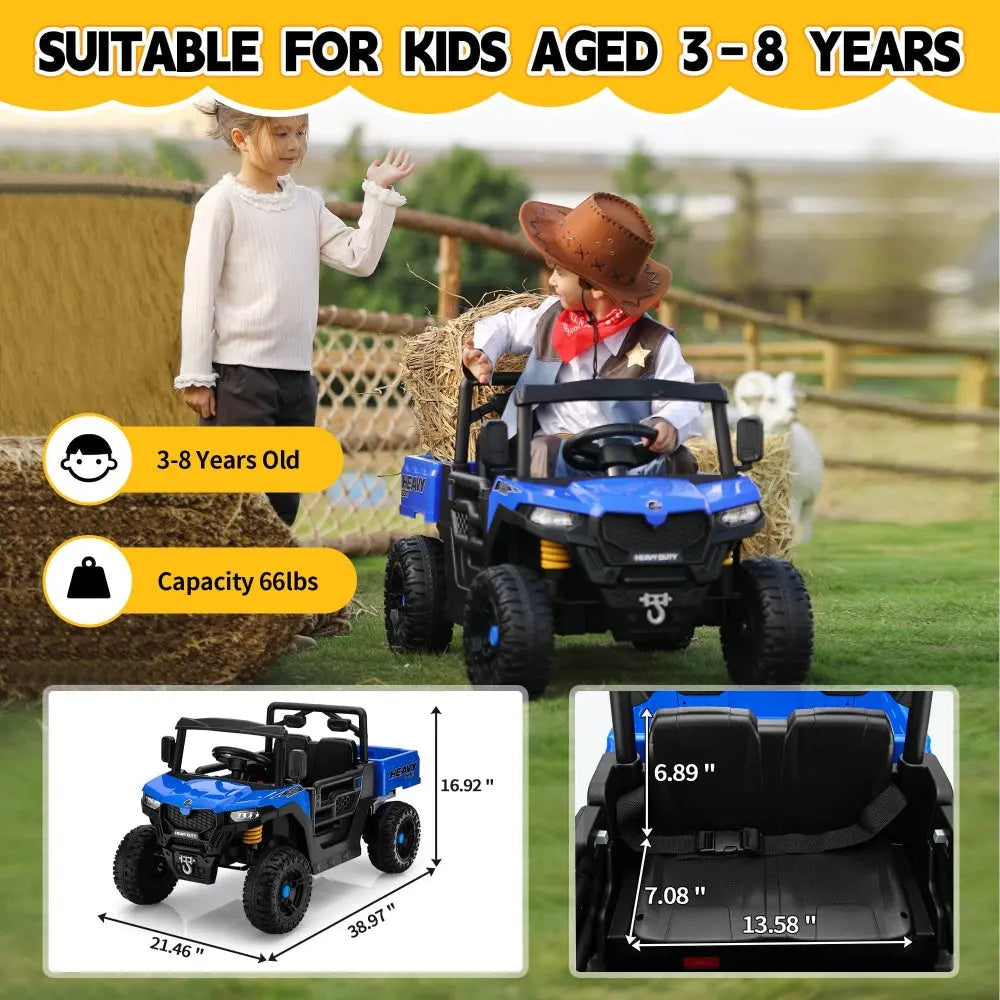TOBBI 12V Electric Kids Ride-On Dump UTV