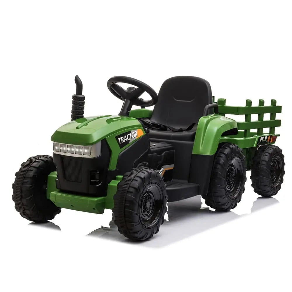 TOBBI 12V Electric Kids Ride-On Tractor with Trailer