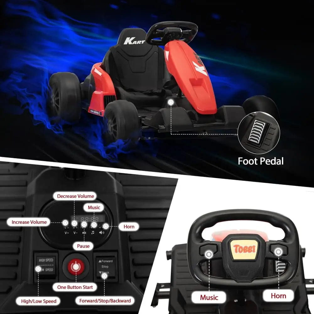 TOBBI 24V Electric Kids Drift Go Kart