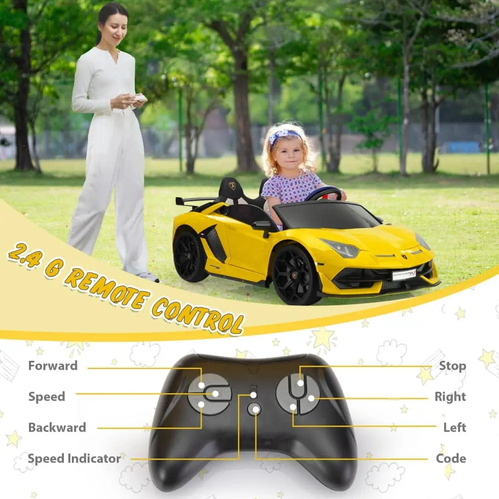 TOBBI 24V Licensed Lamborghini SVJ 2-Seater Electric Kids Ride On Drift Car
