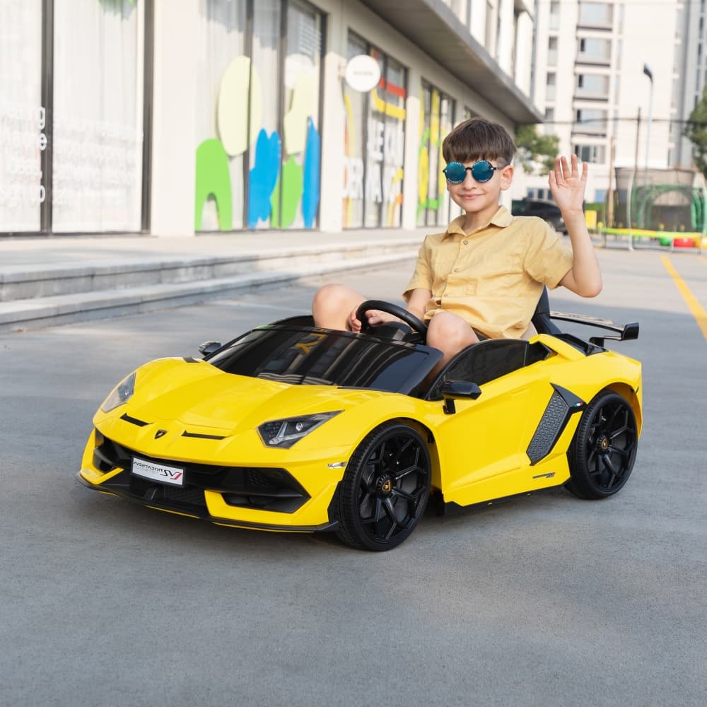 TOBBI 24V Licensed Lamborghini SVJ 2-Seater Electric Kids Ride On Drift Car