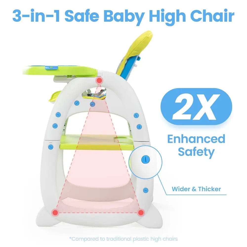 TOBBI & NYEEKOY 3-in-1 Convertible Toddler Highchair with Table