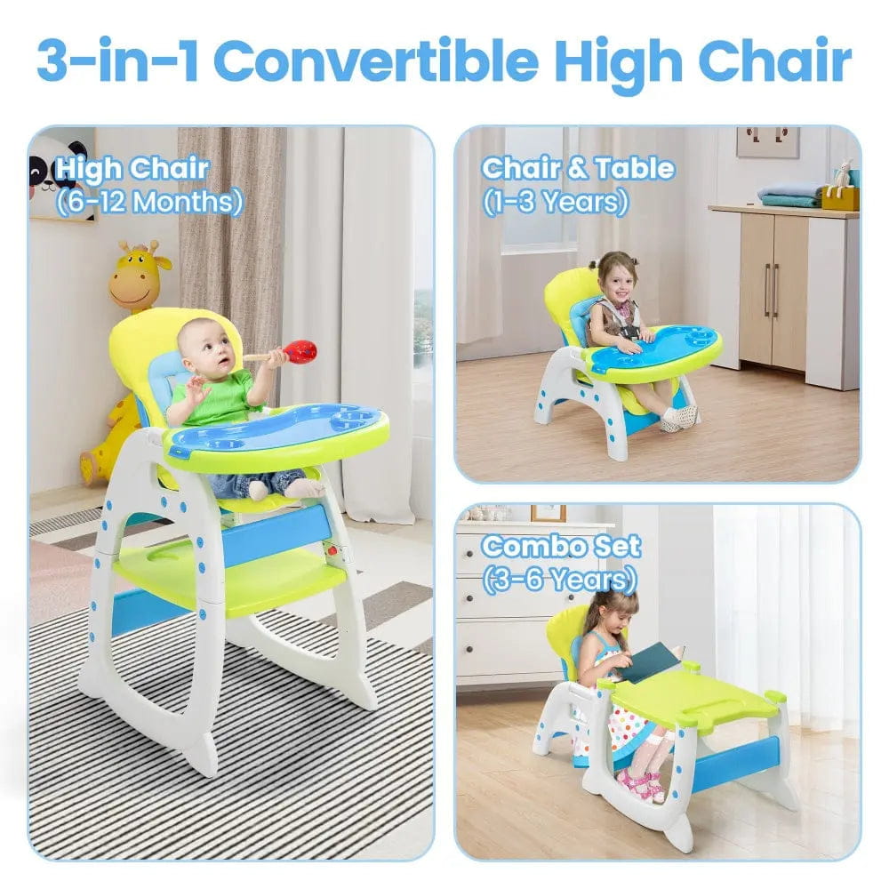 TOBBI & NYEEKOY 3-in-1 Convertible Toddler Highchair with Table