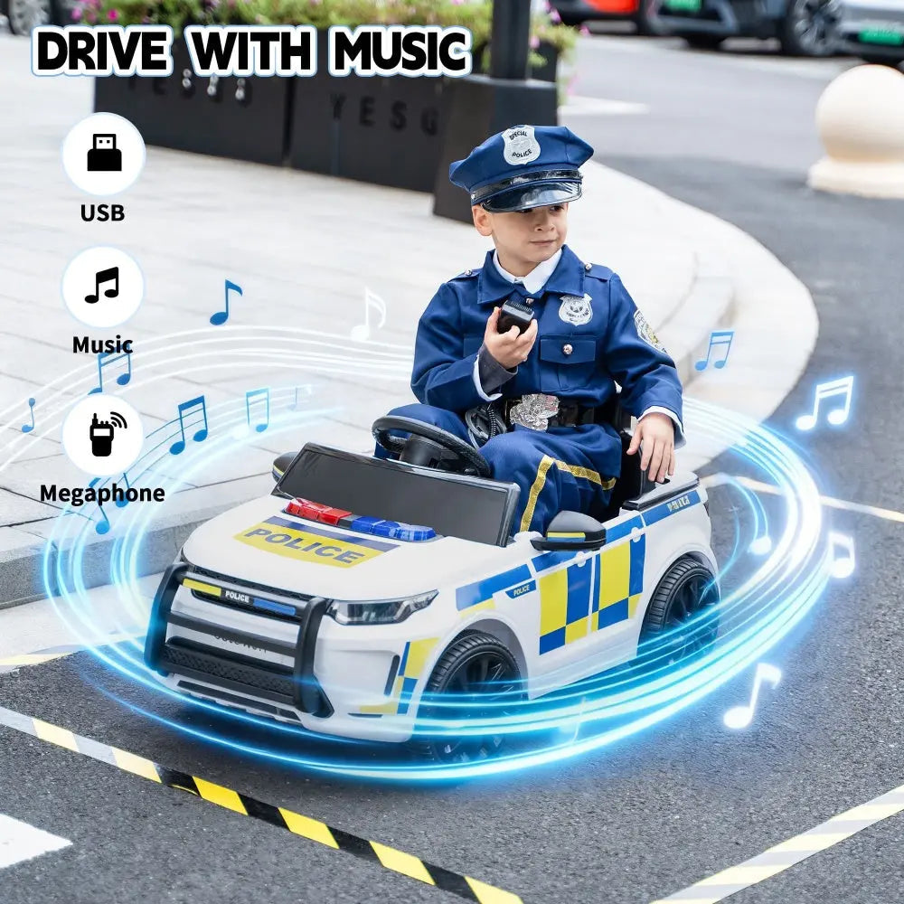 TOBBI 6V Electric Kids Ride-On Police Car