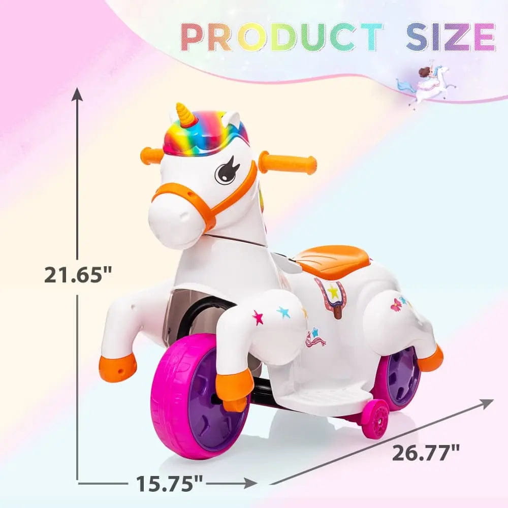 TOBBI 6V Electric Kids Unicorn Ride-On Car