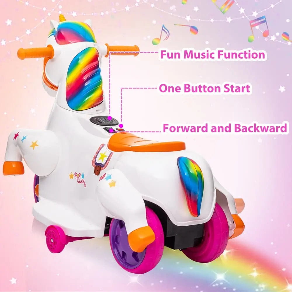 TOBBI 6V Electric Kids Unicorn Ride-On Car
