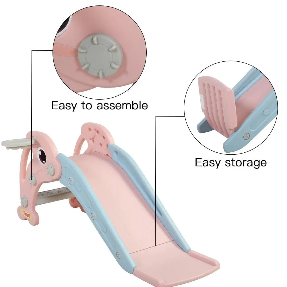 TOBBI & NYEEKOY 3-in-1 Dolphin-Themed Toddler Slide Set