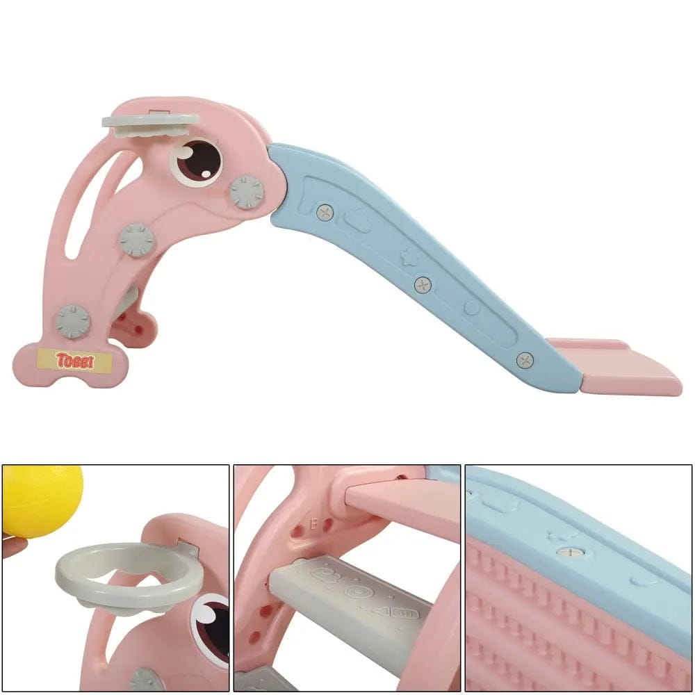 TOBBI & NYEEKOY 3-in-1 Dolphin-Themed Toddler Slide Set