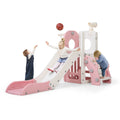 TOBBI & NYEEKOY 6-in-1 Toddler Slide Playset with Basketball Hoop
