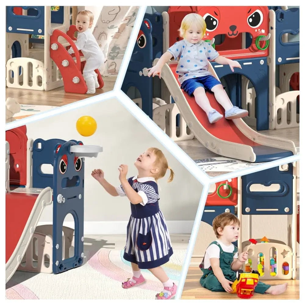 TOBBI & NYEEKOY 9-in-1 Large Indoor Outdoor Slide Set
