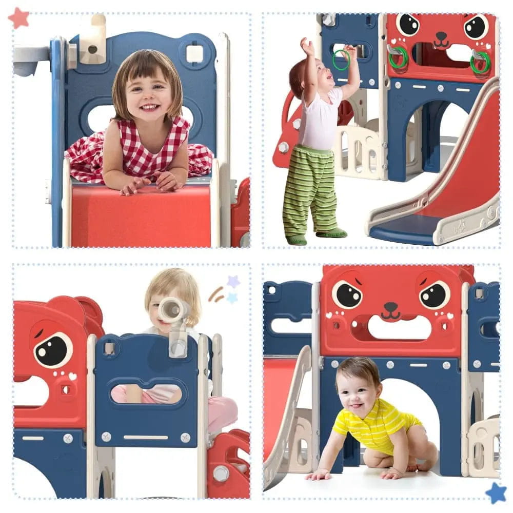 TOBBI & NYEEKOY 9-in-1 Large Indoor Outdoor Slide Set