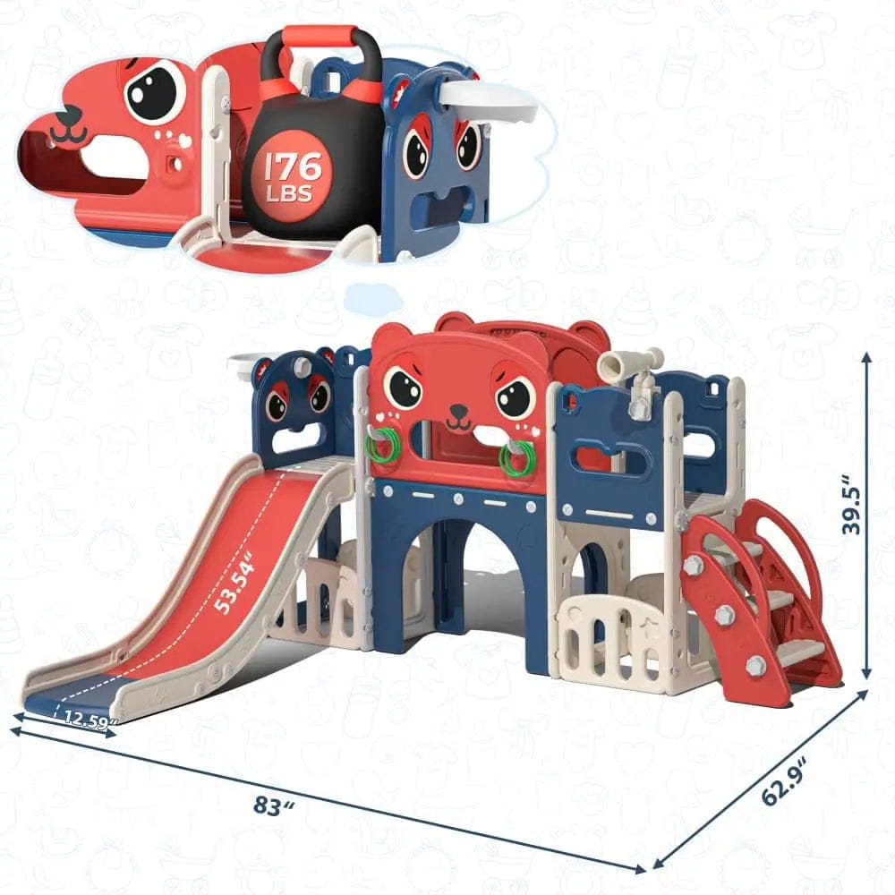 TOBBI & NYEEKOY 9-in-1 Large Indoor Outdoor Slide Set
