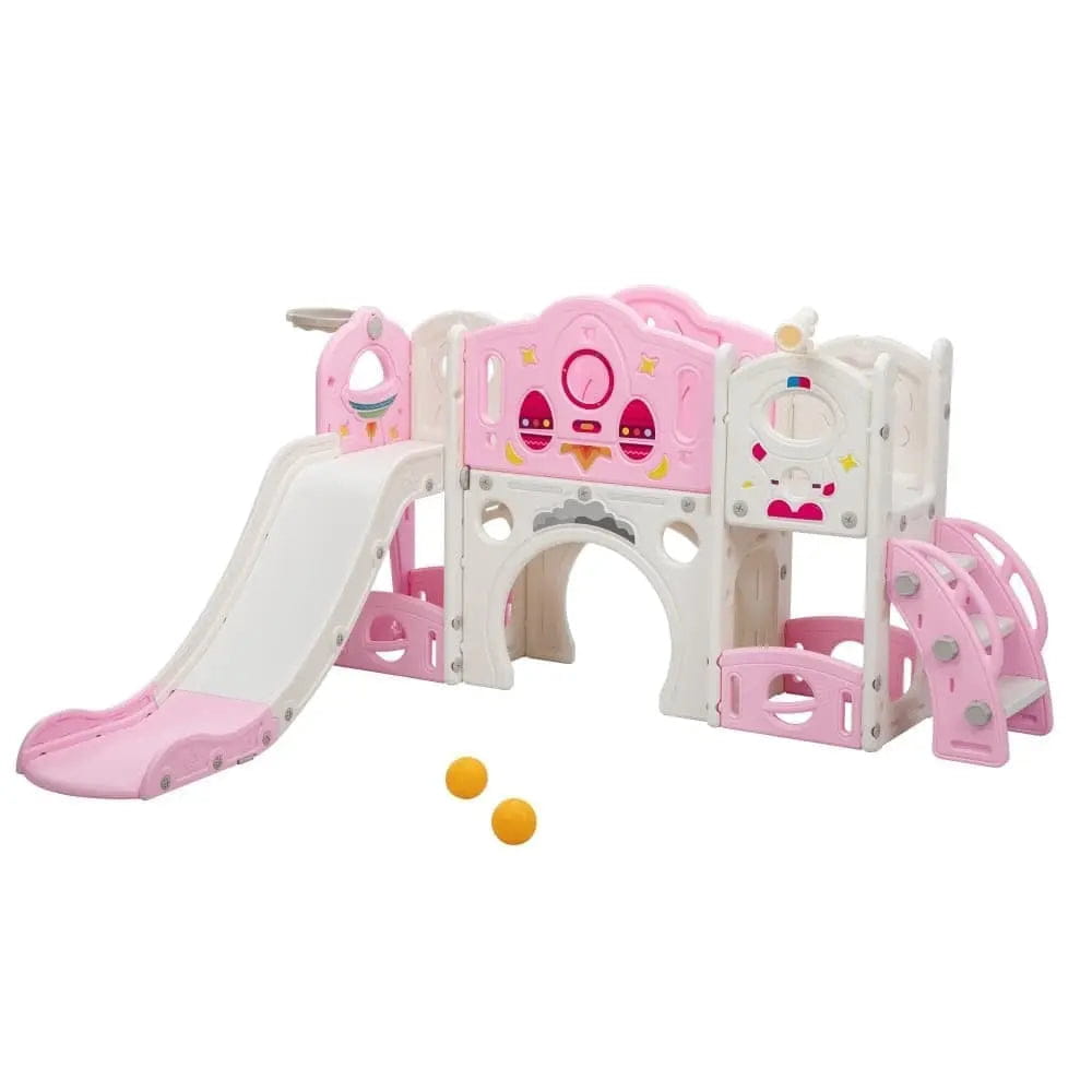 TOBBI & NYEEKOY 9-in-1 Large Rocket-Themed Toddler Climber Slide