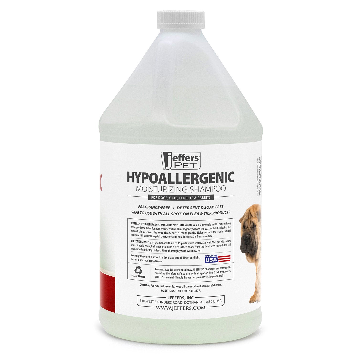 Jeffers Hypoallergenic Moisturizing Pet Shampoo for Sensitive Skin