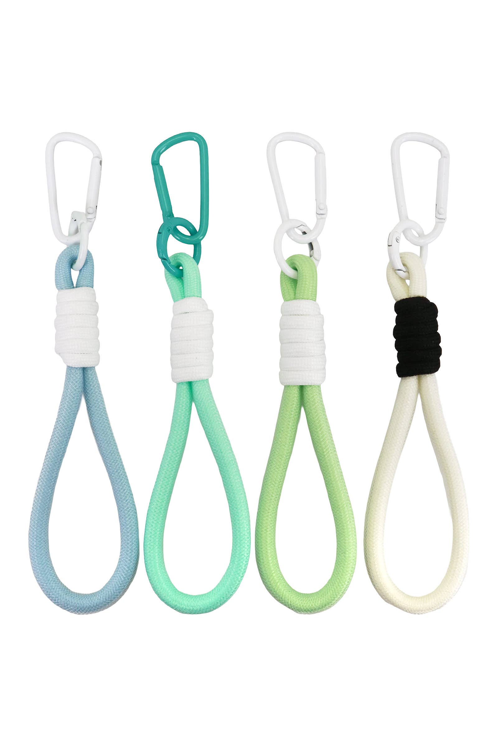 Soft Neutral Toned Mesh Lined Rope Lanyard Keychain