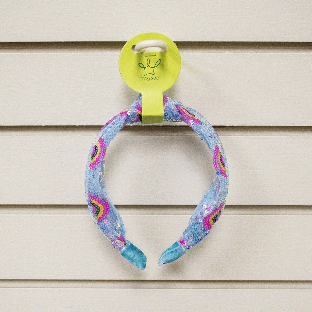 Kids Sequin Knot Headband - Rainbow