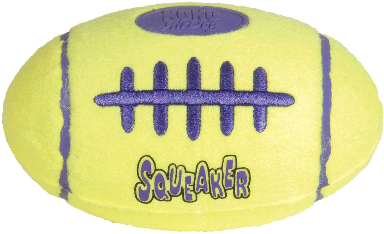 KONG AirDog Squeaker Football Dog Toy – Non-Abrasive Tennis Material Fetch Toy
