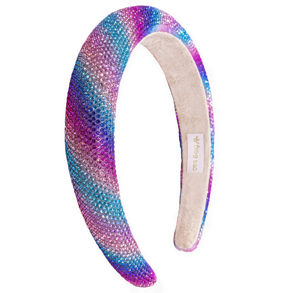 Rhinestone Headband - Padded Rainbow Hair Band