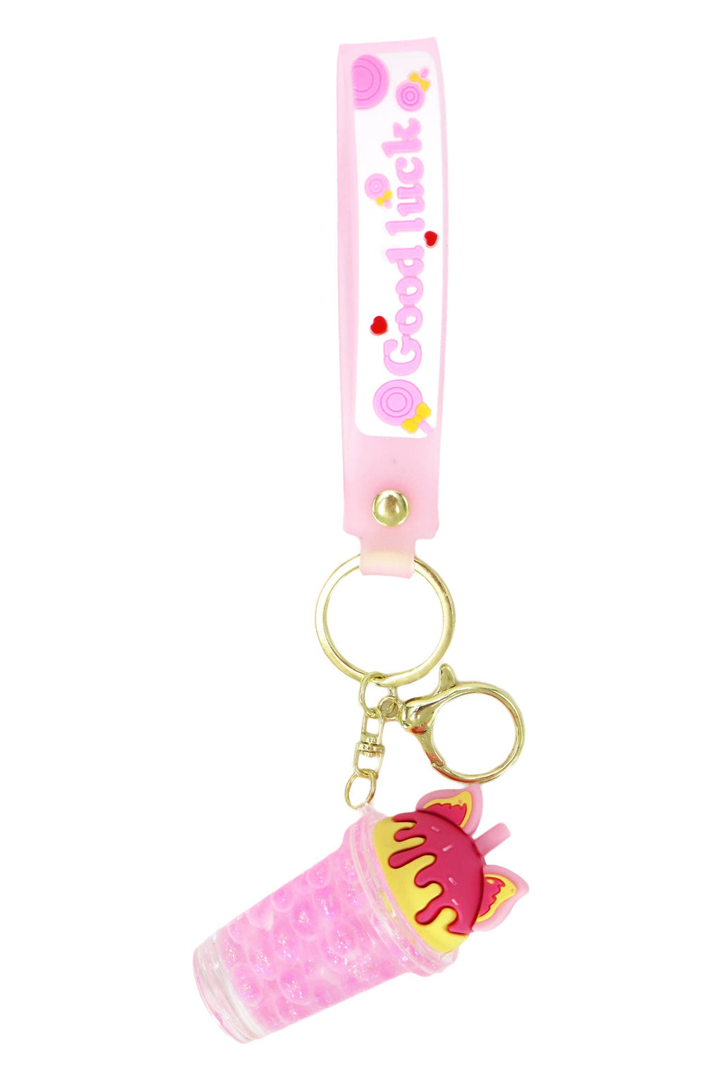 Ice Cream Boba Bubbles Liquid Filled Keychain