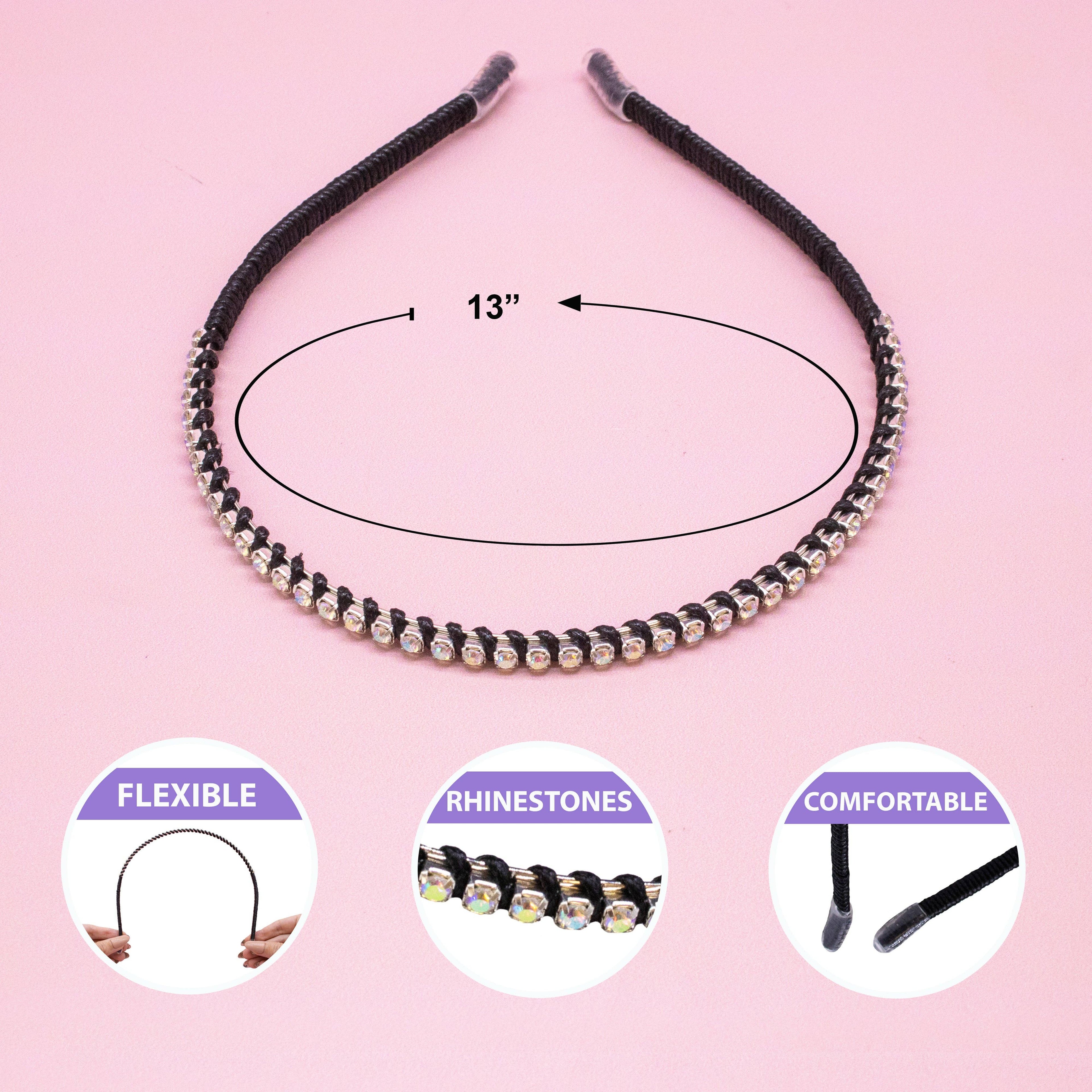 Thin Rhinestone Headbands for Kids Girls
