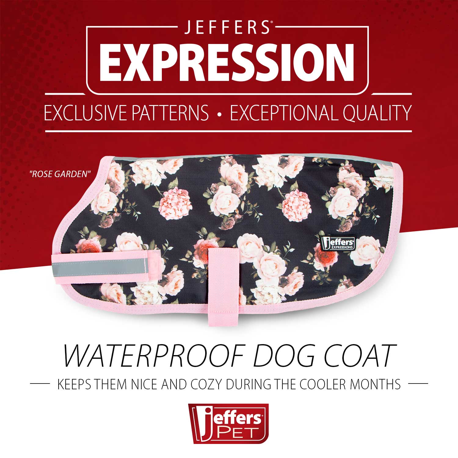 Jeffers Expression 600D Waterproof Ripstop Dog Coat, 240 Grams