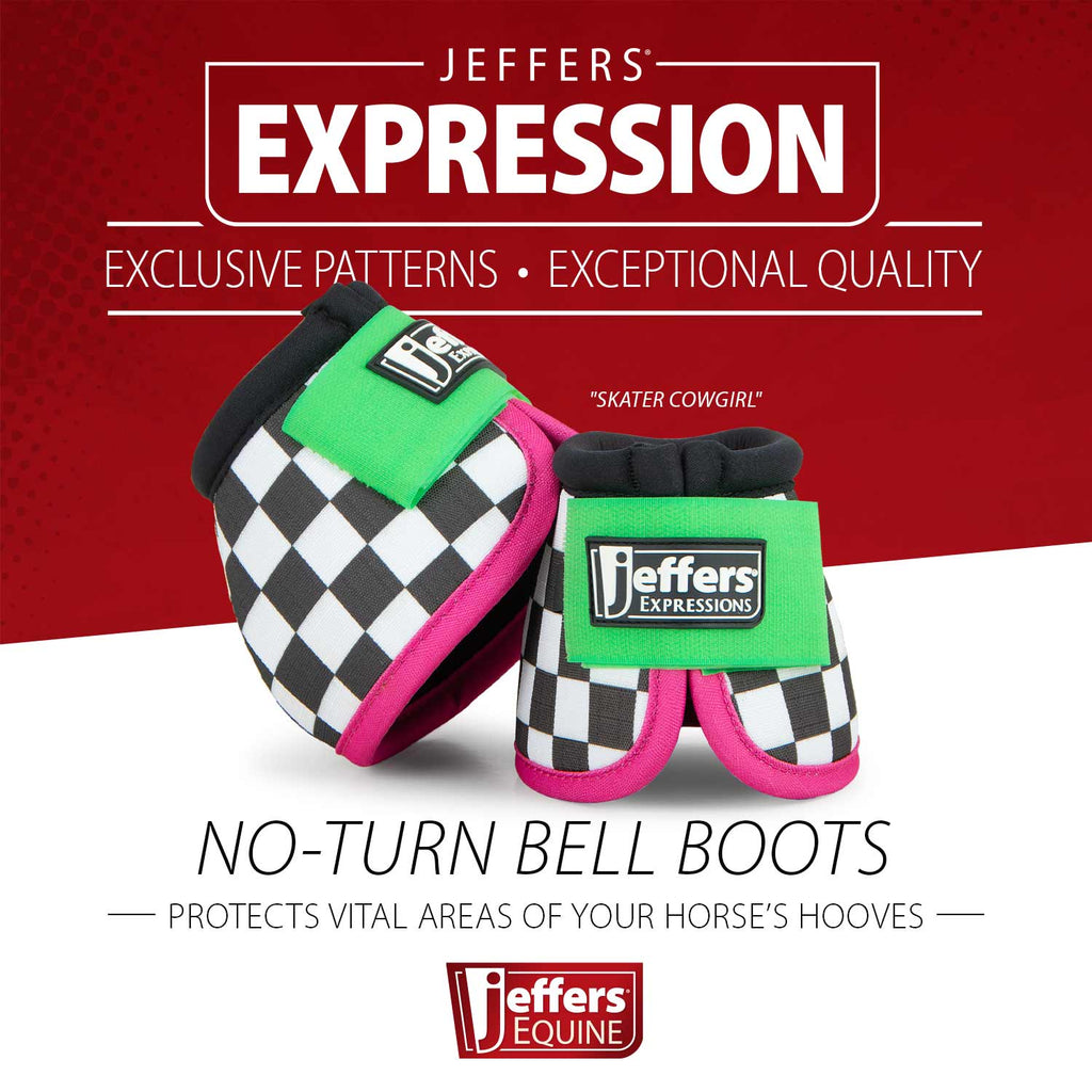 Jeffers Expression No-Turn Bell Boots for Horses, Pair, Nylon
